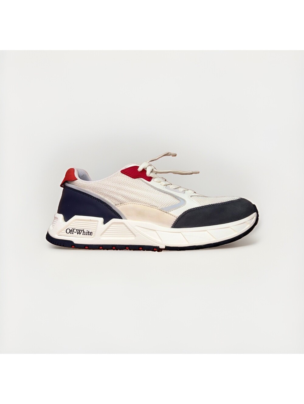 Off White Kick Off Low Sneakers Men’s Size 12 White Navy Red No Insoles
